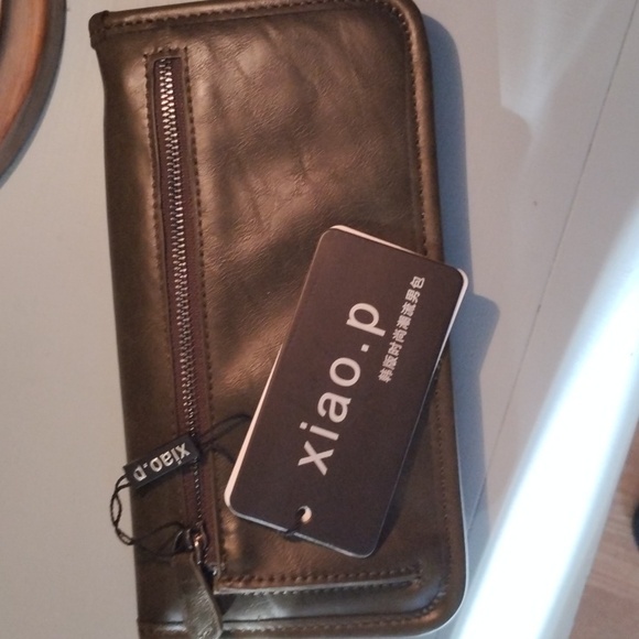 New With Tags Men's Clutch Wallet Green Leather - Picture 6 of 10